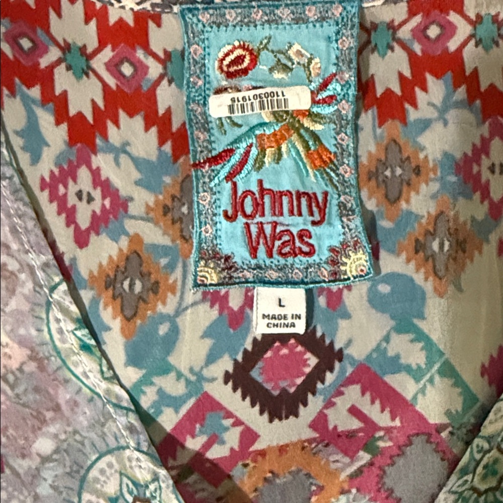 EUC Johnny Was Multicolor Floral Blouse Top - Size Large - Picture 8 of 10